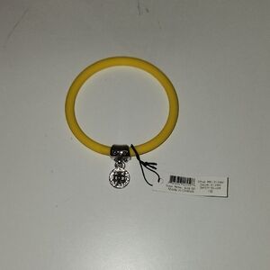 Chic Yellow Bracelet with Silver Charm